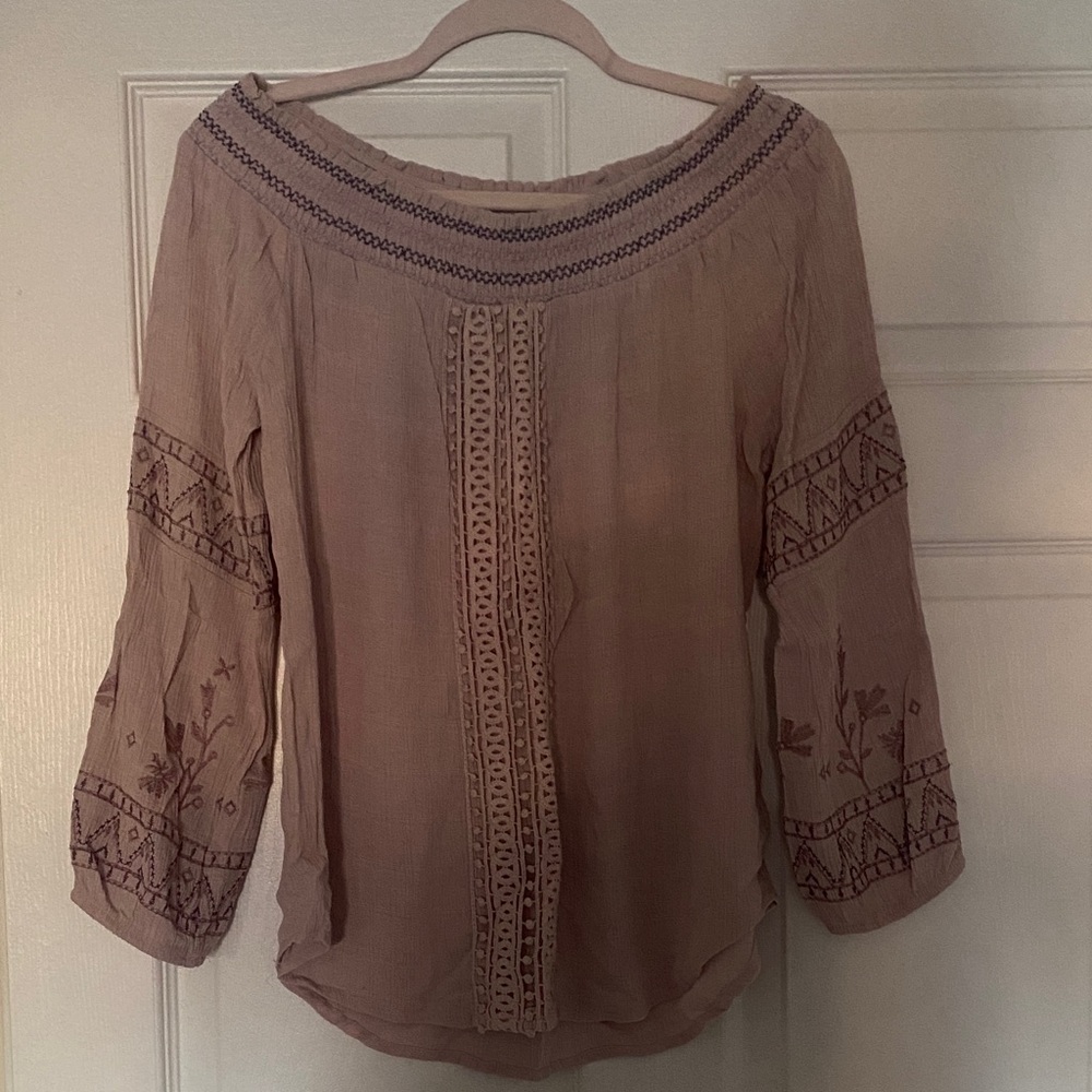 Knox Rose Mauve Embroidered Blouse